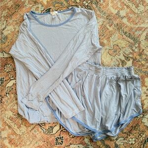 Lake Pajamas Long Short Striped Pajama Set